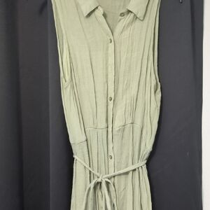 Mlle Gabrielle Sage Button-Down Maxi Dress